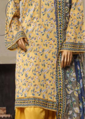 Bin Saeed Fabric - NSM-037- 3 Piece Printed Farshi Shalwar Suit