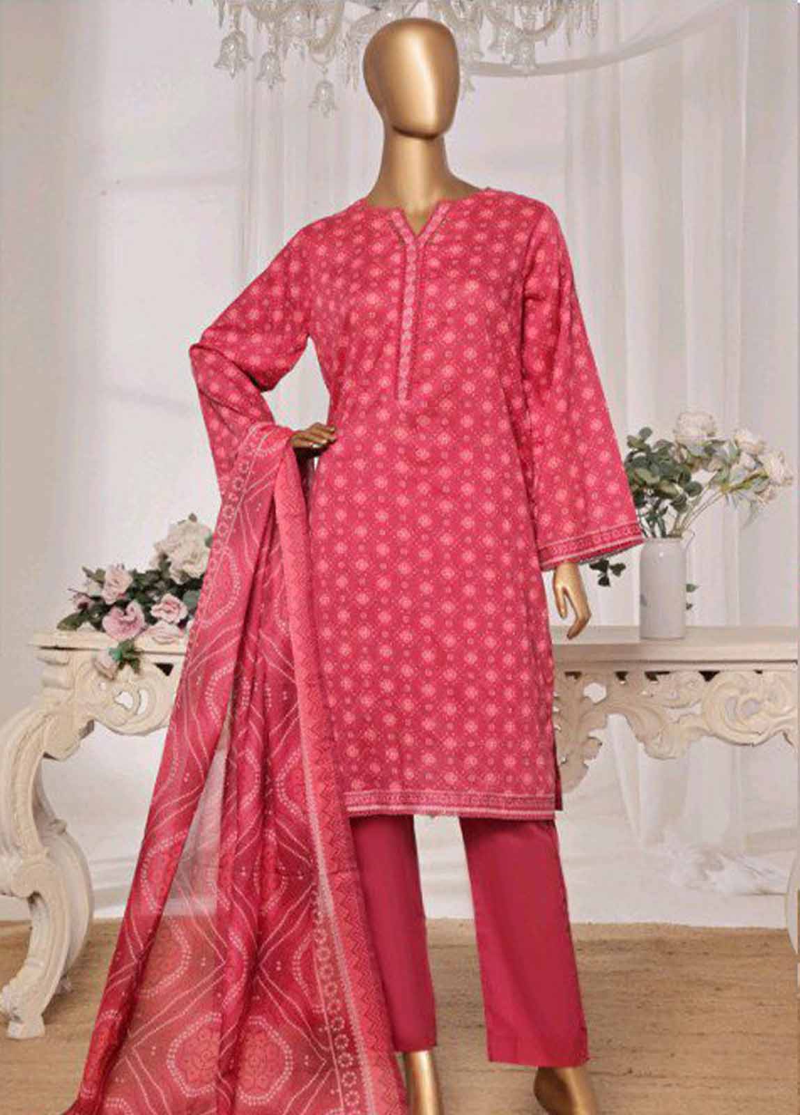 NSM-038 R-06- 3 Piece Printed Stitched Suit