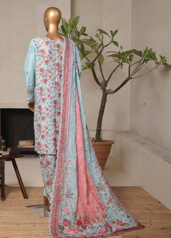 Bin Saeed Fabric - NSM-048-DEMB- 3 Piece Luxury Embroidered Stitched Suit