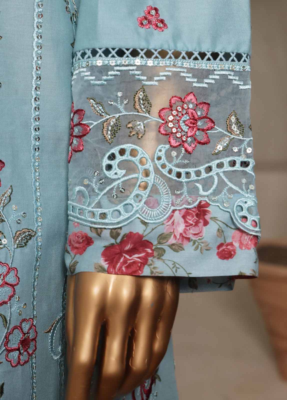 Bin Saeed Fabric - NSM-048-DEMB- 3 Piece Luxury Embroidered Stitched Suit