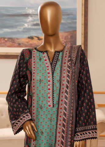 Bin Saeed Fabric - NSM-051-EMB R-64-3 Piece Chikankari Stitched Suit