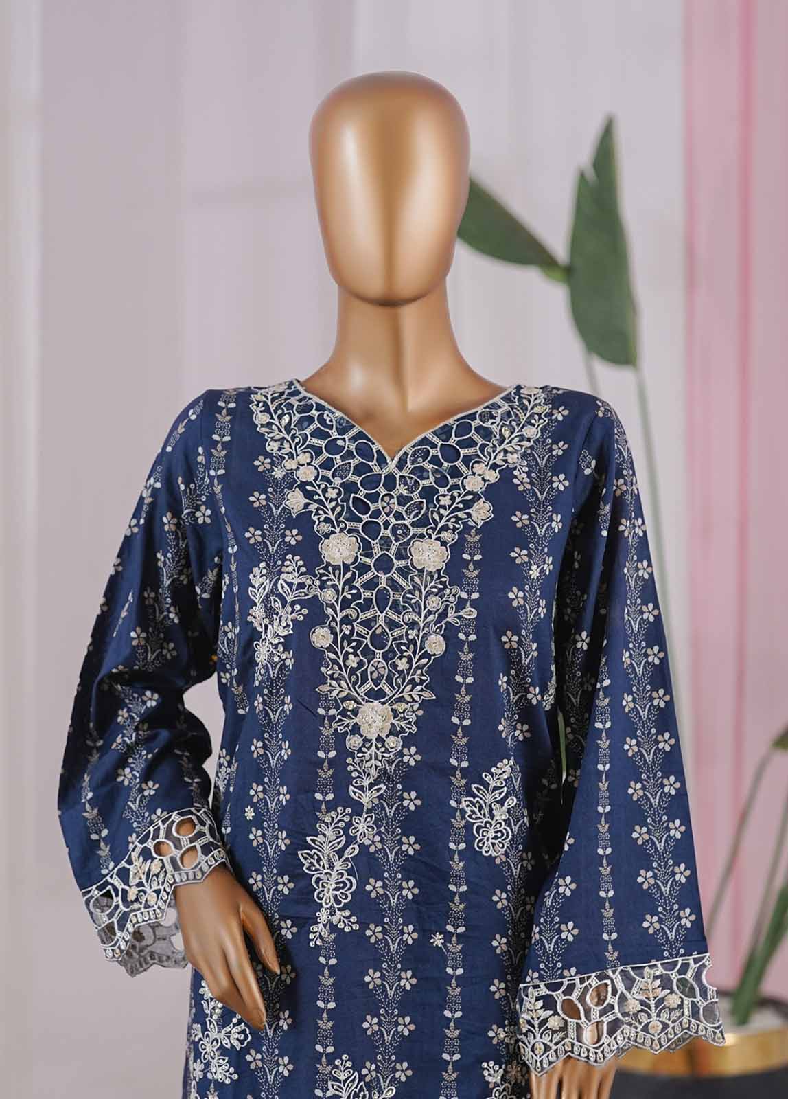 Bin Saeed Fabric - NSM-052-EMBC-3 Piece Chikankari Stitched Suit