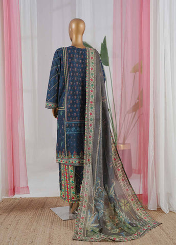 Bin Saeed Fabric - NSM-052-EMBC-3 Piece Chikankari Stitched Suit
