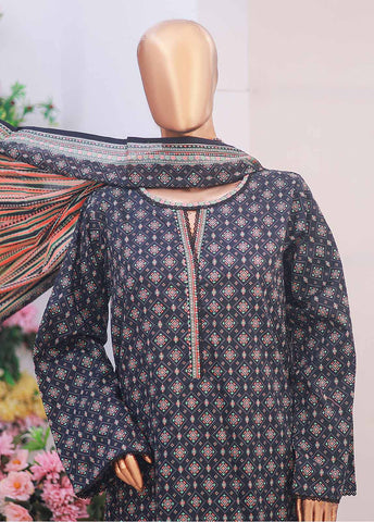 Bin Saeed Fabric - NSM-053- 3 Piece Printed Stitched Suit