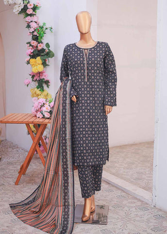 Bin Saeed Fabric - NSM-053- 3 Piece Printed Stitched Suit