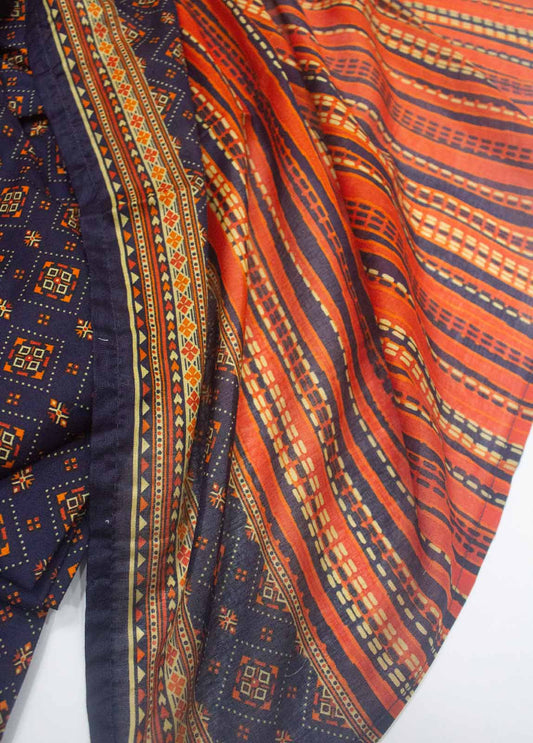 NSM-054-PR- 3 Piece Printed Stitched Suit