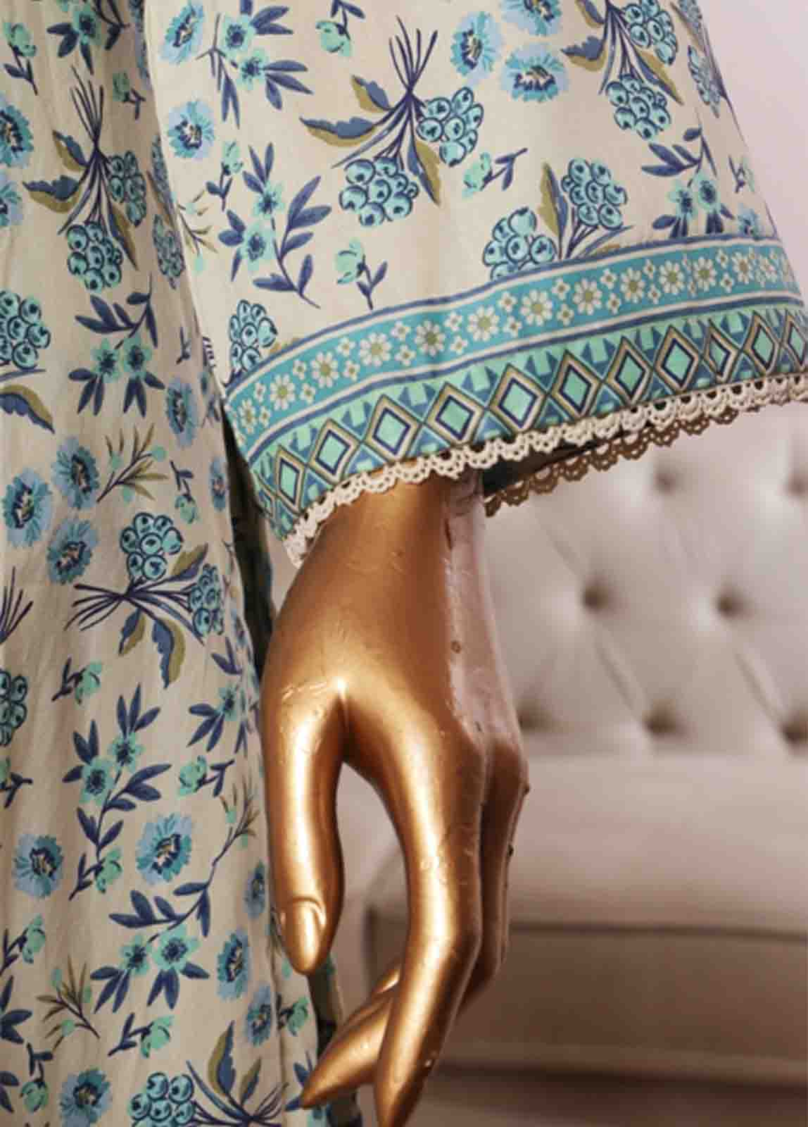 Bin Saeed Fabric - NSM-055- 3 Piece Printed Farshi Shalwar Suit