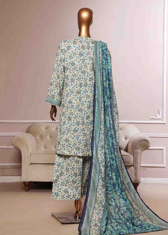Bin Saeed Fabric - NSM-055- 3 Piece Printed Farshi Shalwar Suit