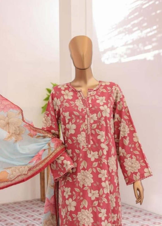 Bin Saeed Fabric - NSM-056- 3 Piece Printed Farshi Shalwar Suit