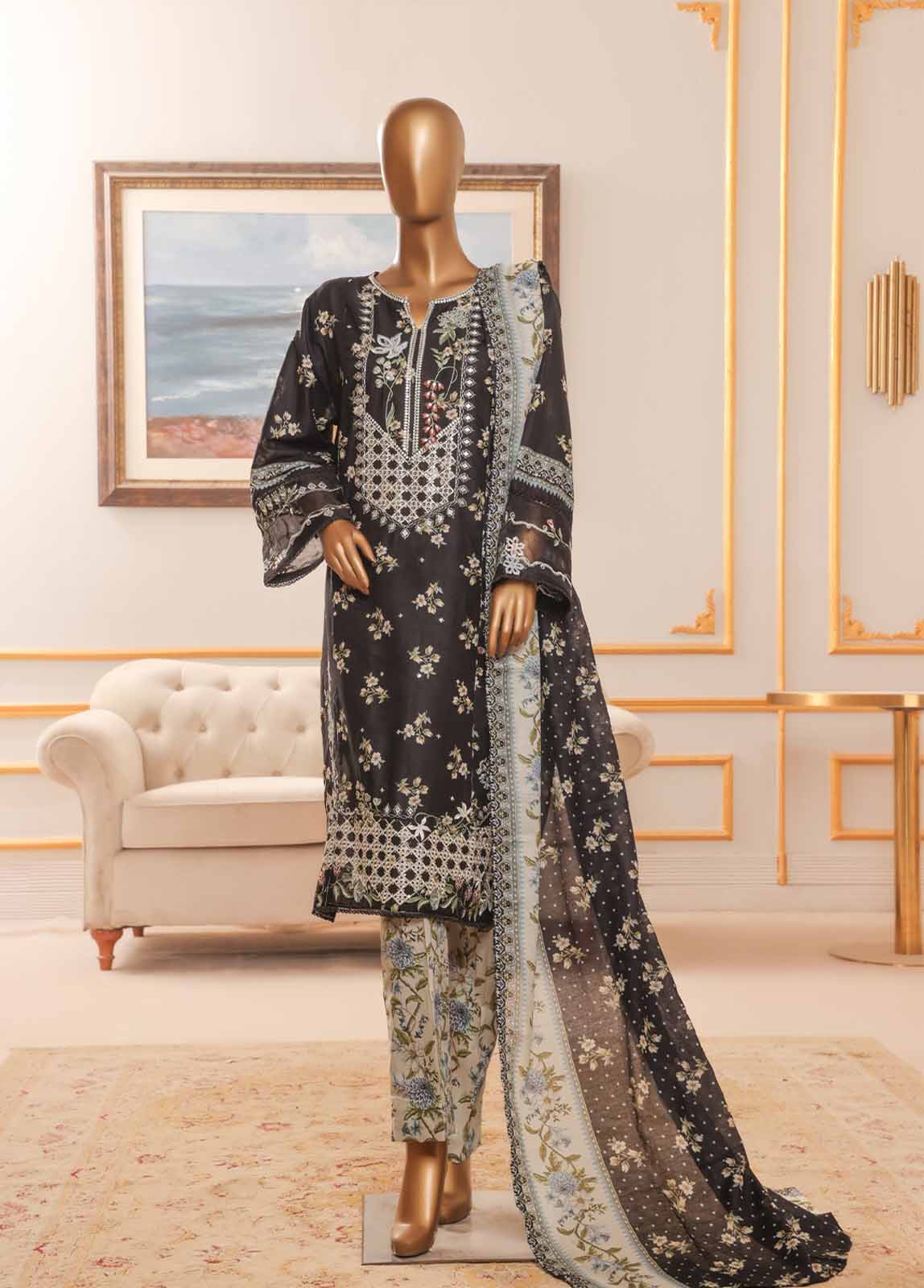 NSM-060-EMB R-64-3 Piece Chikankari Stitched Suit
