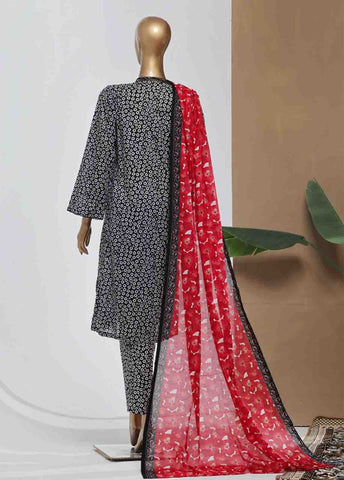 Bin Saeed Fabric - NSM-061- 3 Piece Printed Stitched Suit