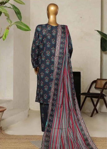 Bin Saeed Fabric - NSM-064- 3 Piece Printed Stitched Suit