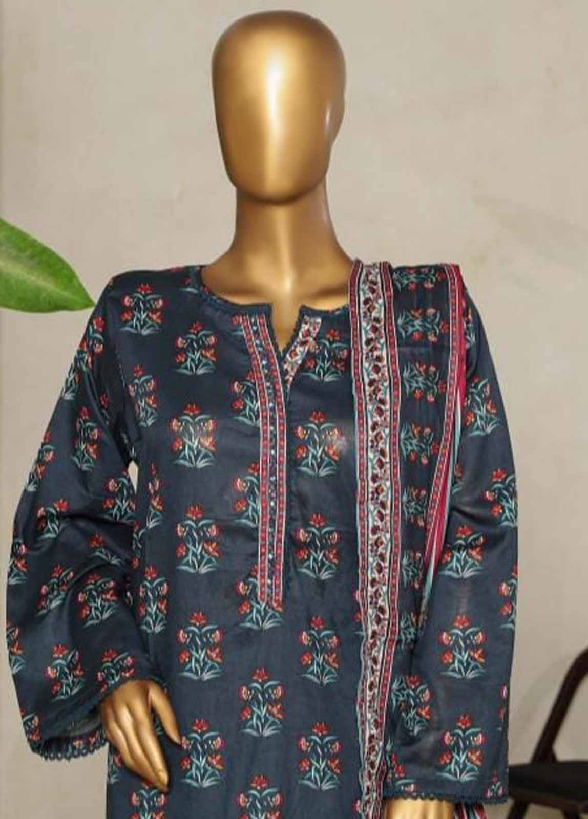 Bin Saeed Fabric - NSM-064- 3 Piece Printed Stitched Suit