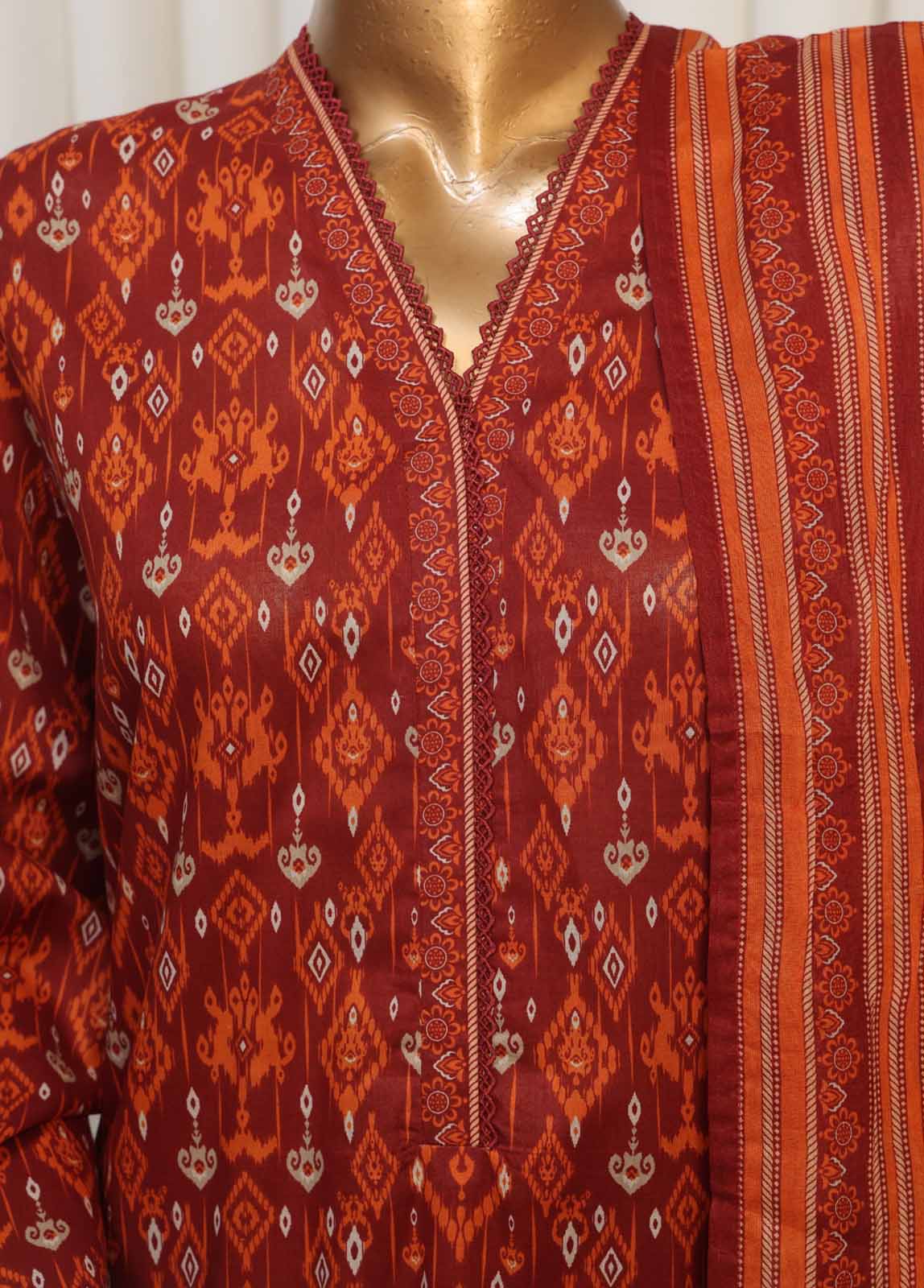 Bin Saeed Fabric - NSM-066- 3 Piece Printed Stitched Suit