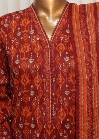 Bin Saeed Fabric - NSM-066- 3 Piece Printed Stitched Suit