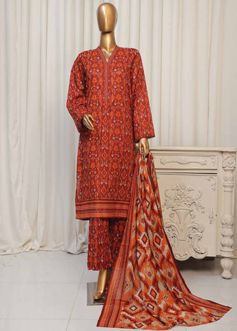 Bin Saeed Fabric - NSM-066- 3 Piece Printed Stitched Suit
