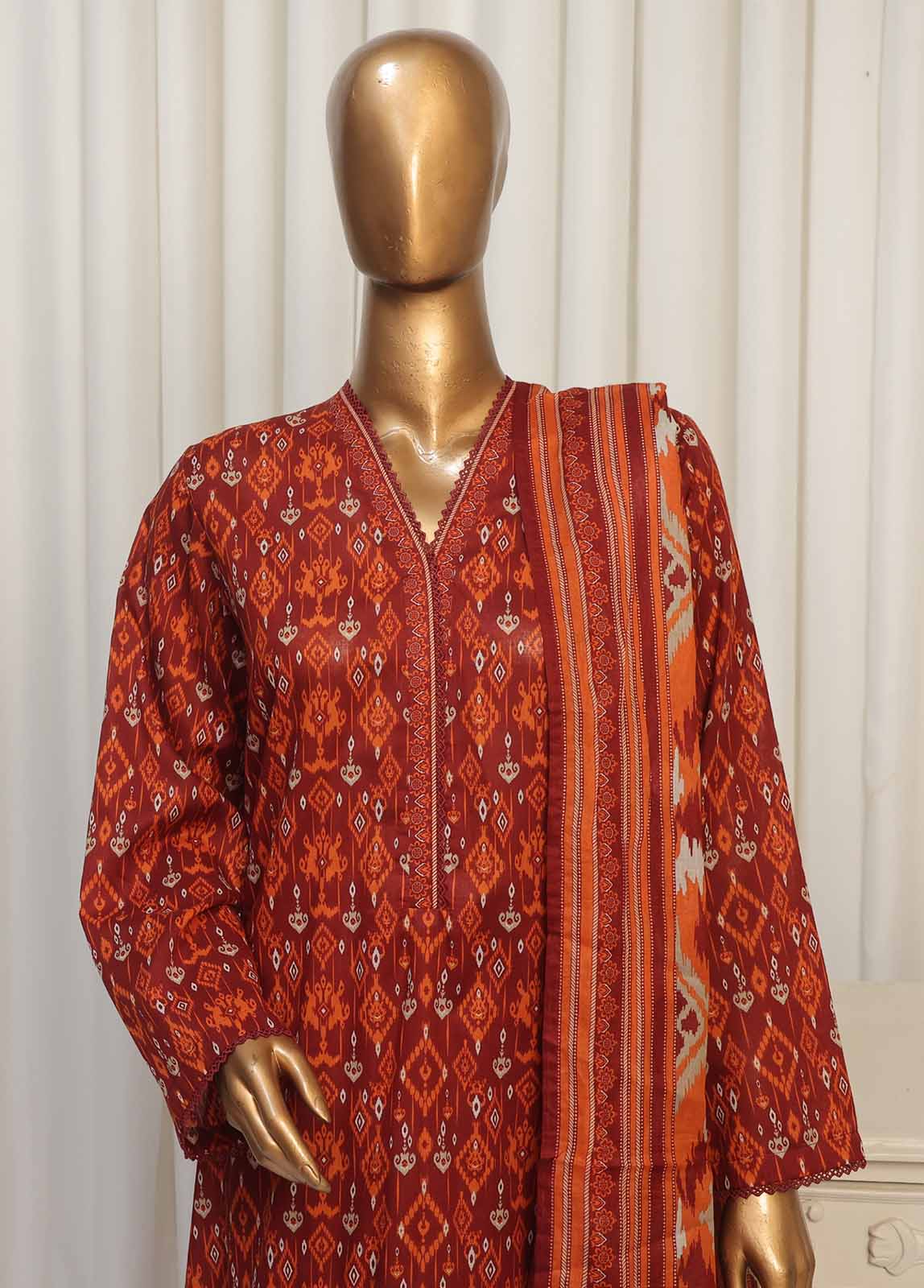 Bin Saeed Fabric - NSM-066- 3 Piece Printed Stitched Suit
