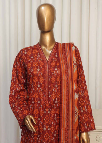 Bin Saeed Fabric - NSM-066- 3 Piece Printed Stitched Suit