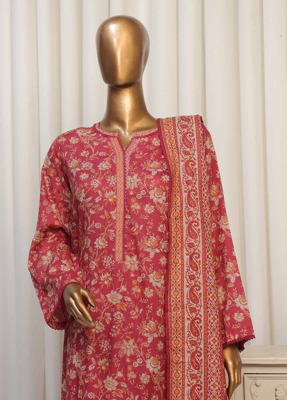 Bin Saeed Fabric - NSM-067- 3 Piece Printed Stitched Suit