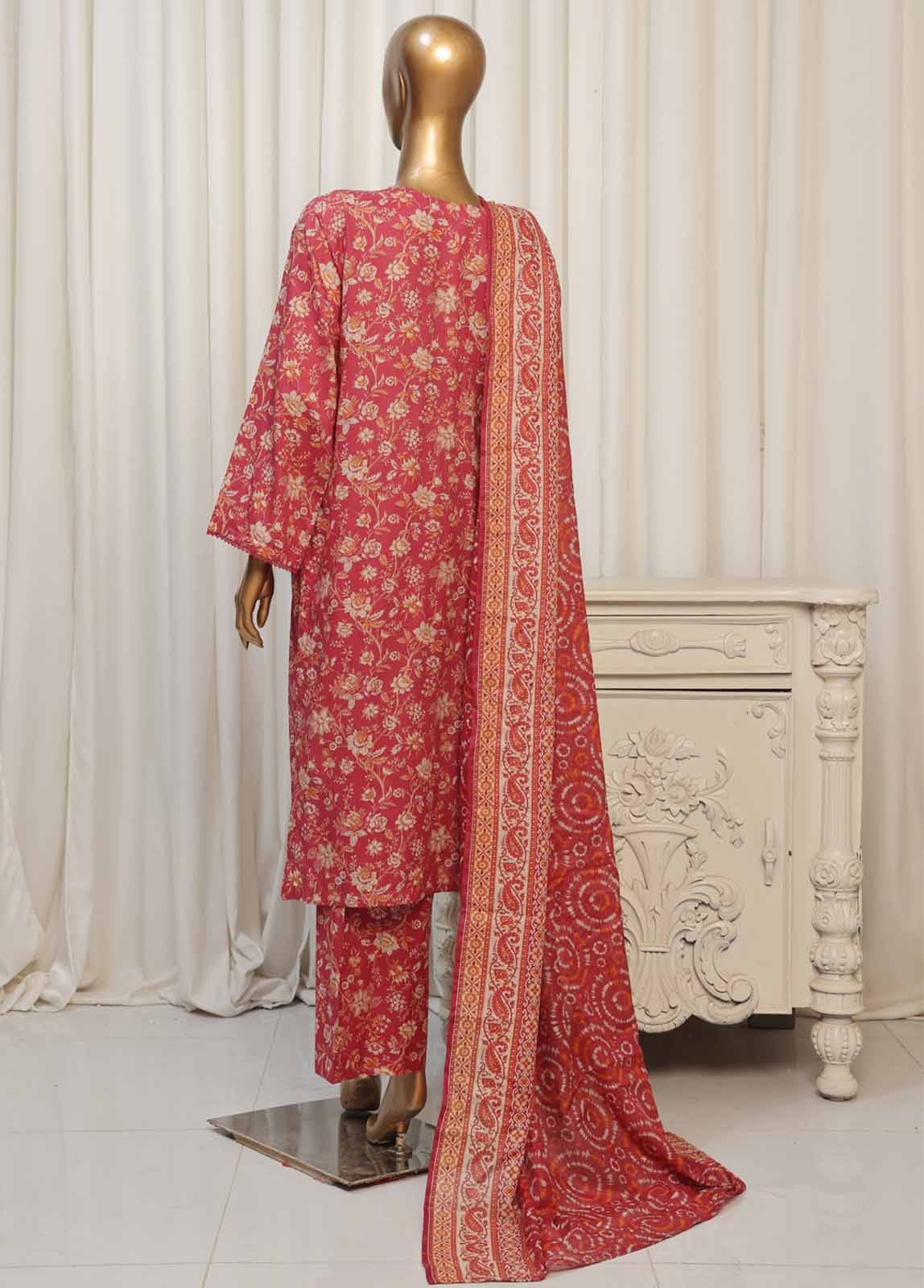 Bin Saeed Fabric - NSM-067- 3 Piece Printed Stitched Suit