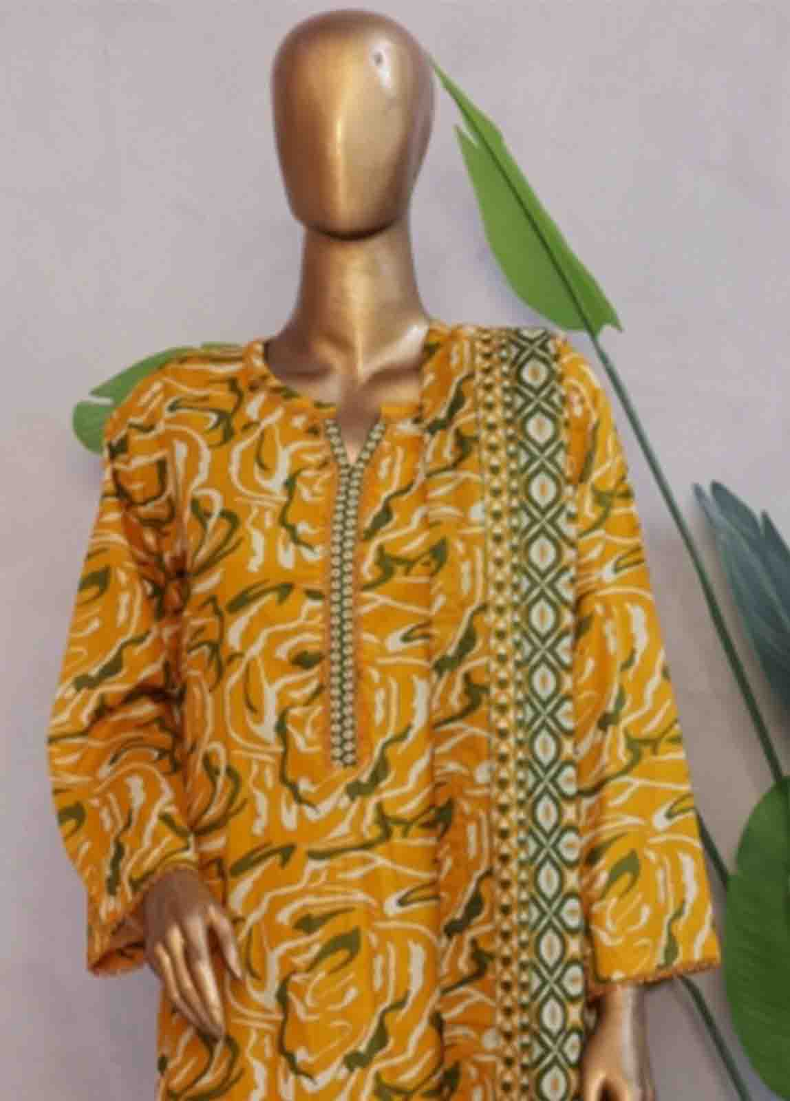 Bin Saeed Fabric - NSM-068- 3 Piece Printed Stitched Suit