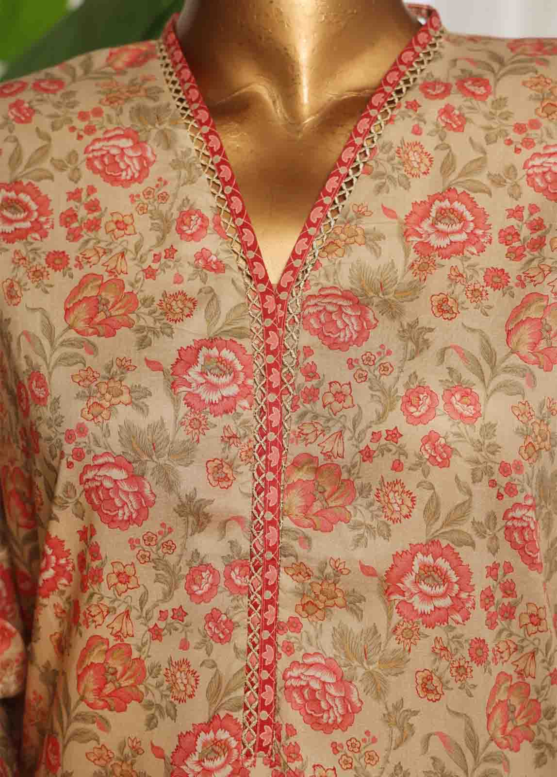 Bin Saeed Fabric - NSM-070- 3 Piece Printed Stitched Suit