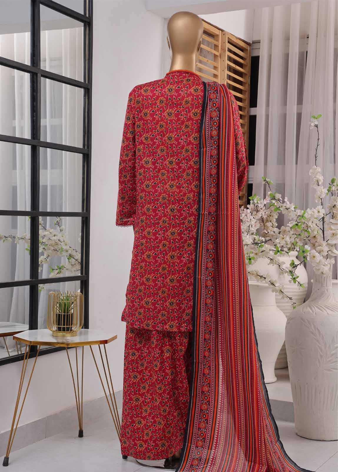 NSM-073- 3 Piece Printed Farshi Shalwar Suit