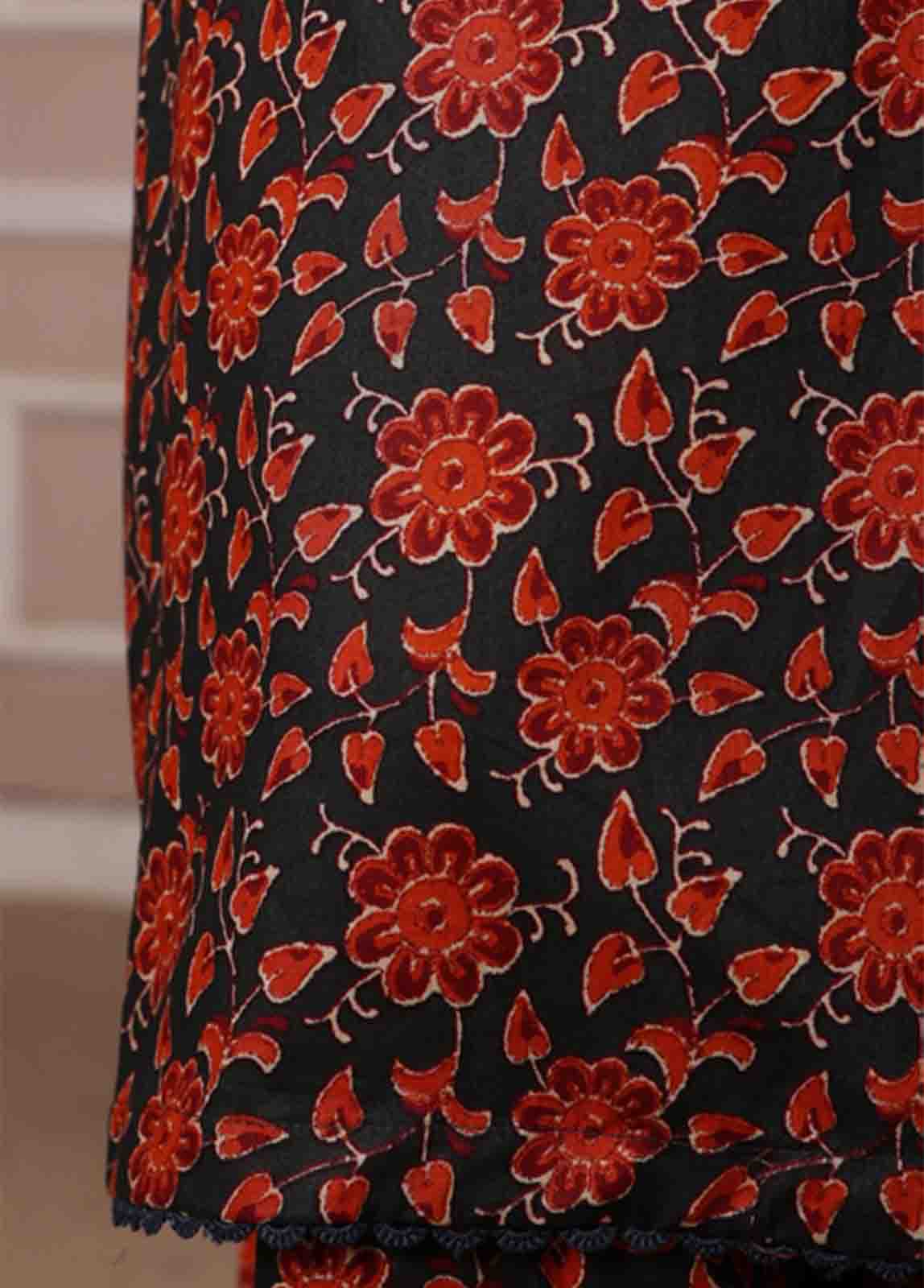 Bin Saeed Fabric - NSM-074- 3 Piece Printed Farshi Shalwar Suit