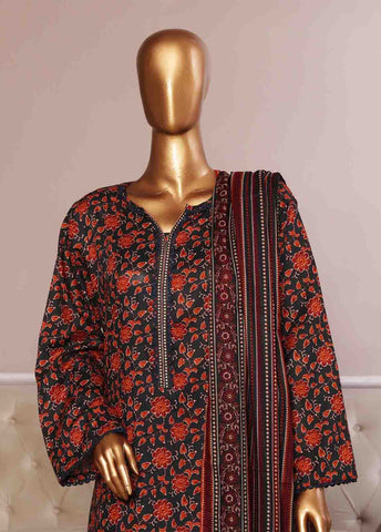 Bin Saeed Fabric - NSM-074- 3 Piece Printed Farshi Shalwar Suit