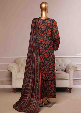Bin Saeed Fabric - NSM-074- 3 Piece Printed Farshi Shalwar Suit