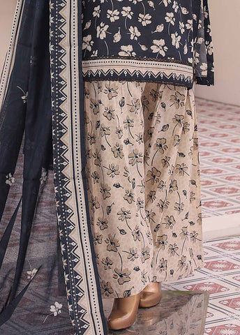 Bin Saeed Fabric - NSM-076- 3 Piece Printed Farshi Shalwar Suit