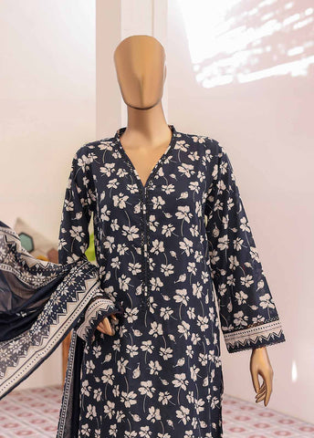 Bin Saeed Fabric - NSM-076- 3 Piece Printed Farshi Shalwar Suit