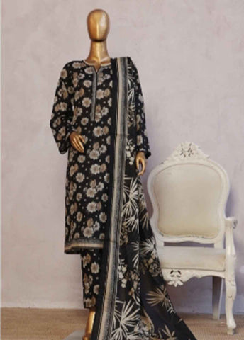 Bin Saeed Fabric - NSM-078- 3 Piece Printed Stitched Suit