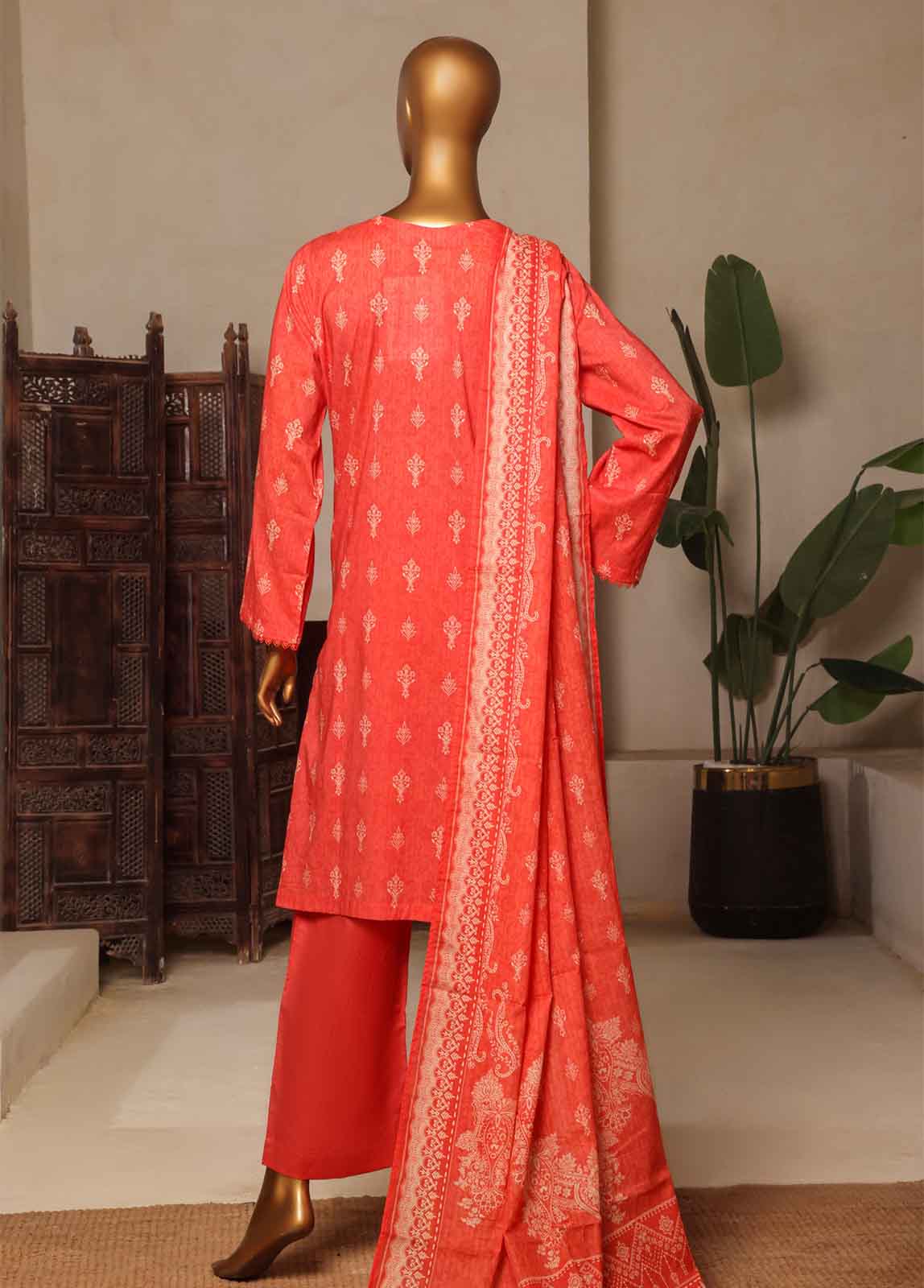 Bin Saeed Fabric - NSM-0782-PR-R2-5- 3 Piece Printed Stitched Suit