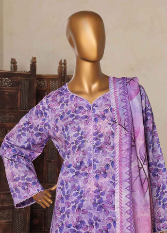 Bin Saeed Fabric - NSM-0783-PR-R2-5- 3 Piece Printed Stitched Suit