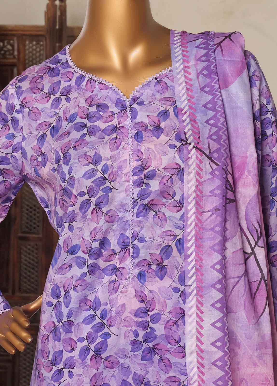 Bin Saeed Fabric - NSM-0783-PR-R2-5- 3 Piece Printed Stitched Suit