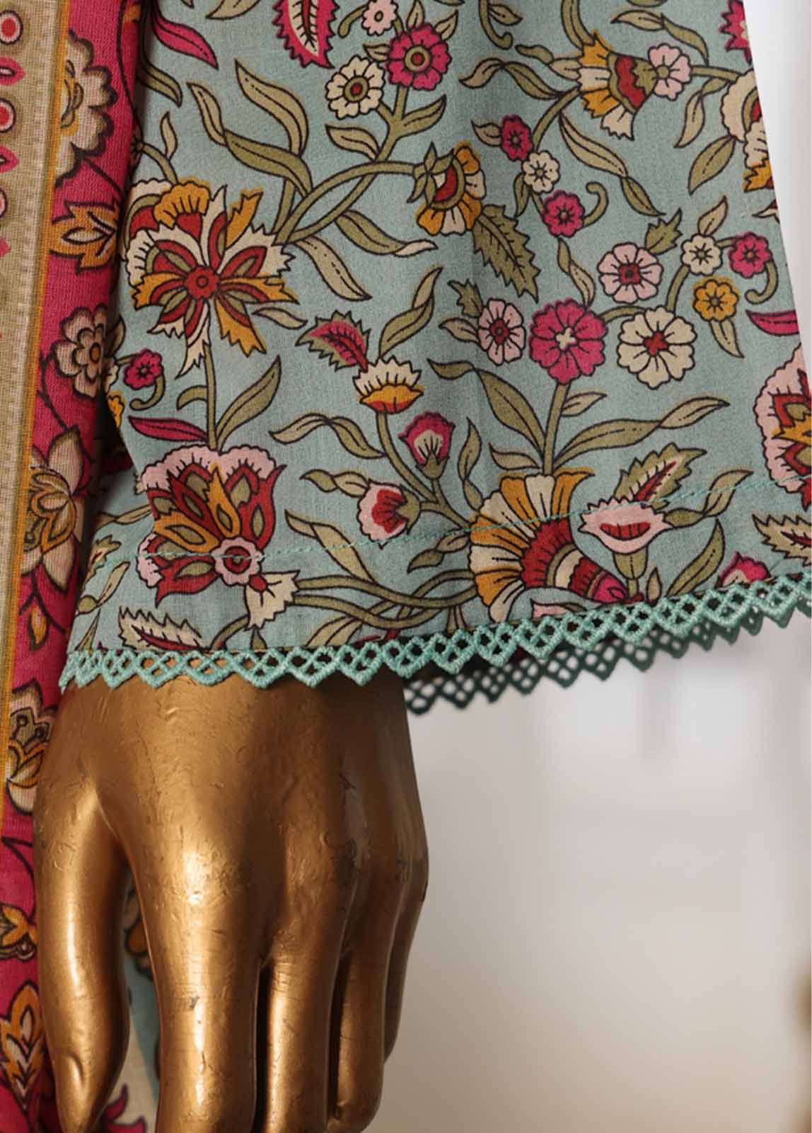 Bin Saeed Fabric - NSM-079- 3 Piece Printed Stitched Suit