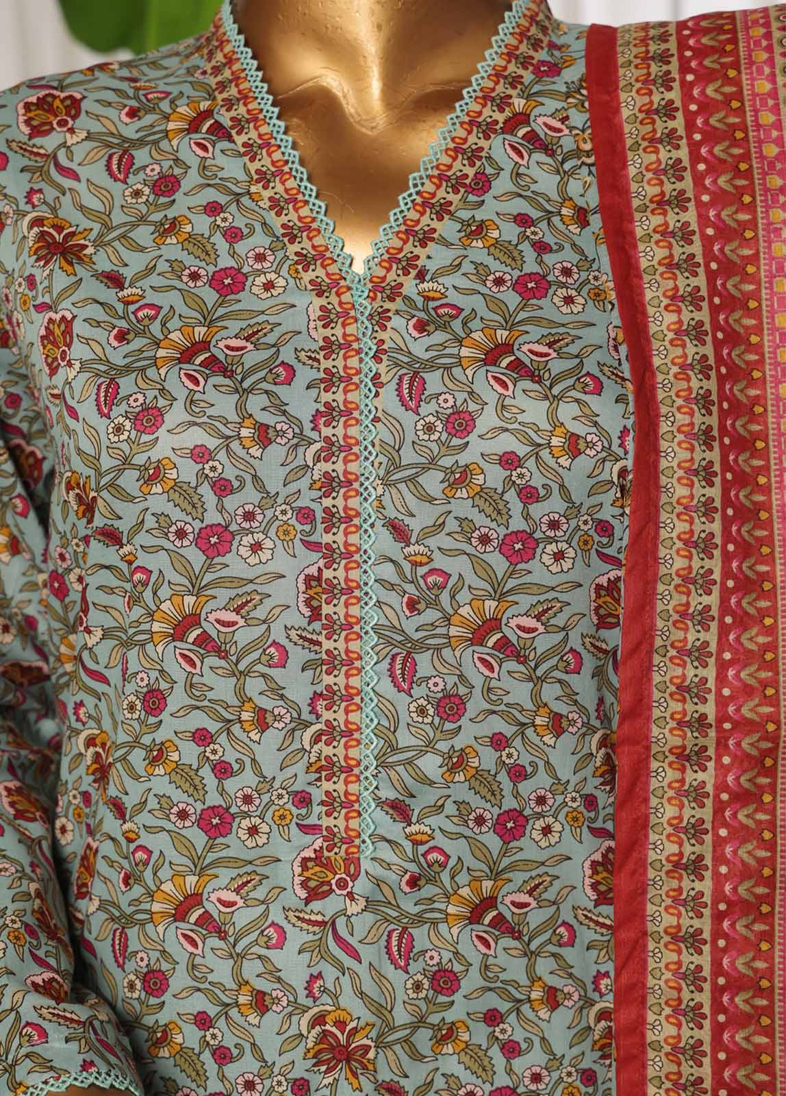 Bin Saeed Fabric - NSM-079- 3 Piece Printed Stitched Suit