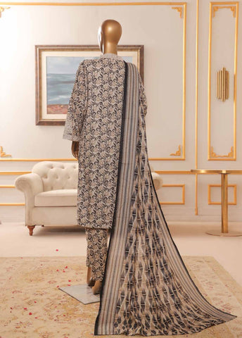 Bin Saeed Fabric - NSM-082-EMB R-64-3 Piece Chikankari Stitched Suit