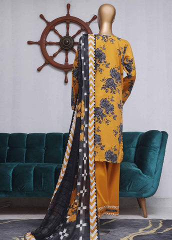 Bin Saeed Fabric - NSM-082- 3 Piece Printed Farshi Shalwar Suit
