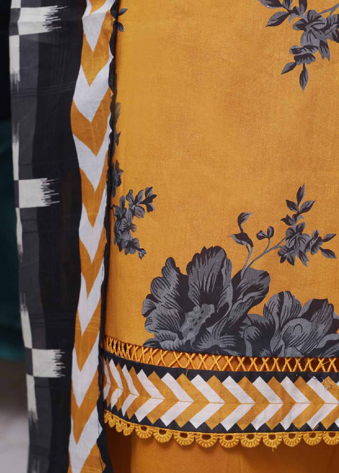 Bin Saeed Fabric - NSM-082- 3 Piece Printed Farshi Shalwar Suit