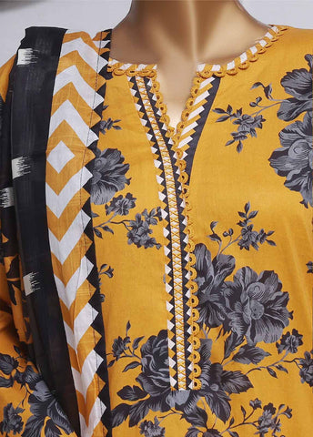 Bin Saeed Fabric - NSM-082- 3 Piece Printed Farshi Shalwar Suit