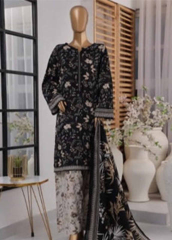 Bin Saeed Fabric - NSM-083- 3 Piece Printed Farshi Shalwar Suit