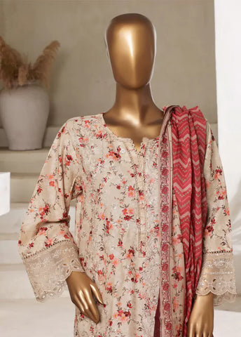 3 Piece Embroidered MultiColor Cotton Shirt with Trouser & Dupatta