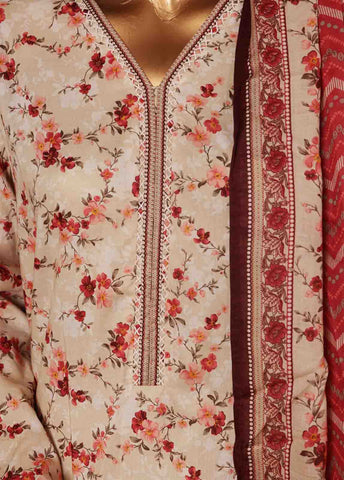 Bin Saeed Fabric - NSM-085- 3 Piece Printed Farshi Shalwar Suit