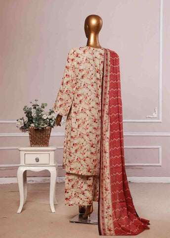 Bin Saeed Fabric - NSM-085- 3 Piece Printed Farshi Shalwar Suit