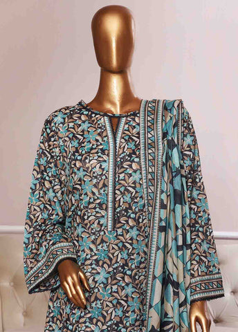 Bin Saeed Fabric - NSM-087- 3 Piece Printed Farshi Shalwar Suit
