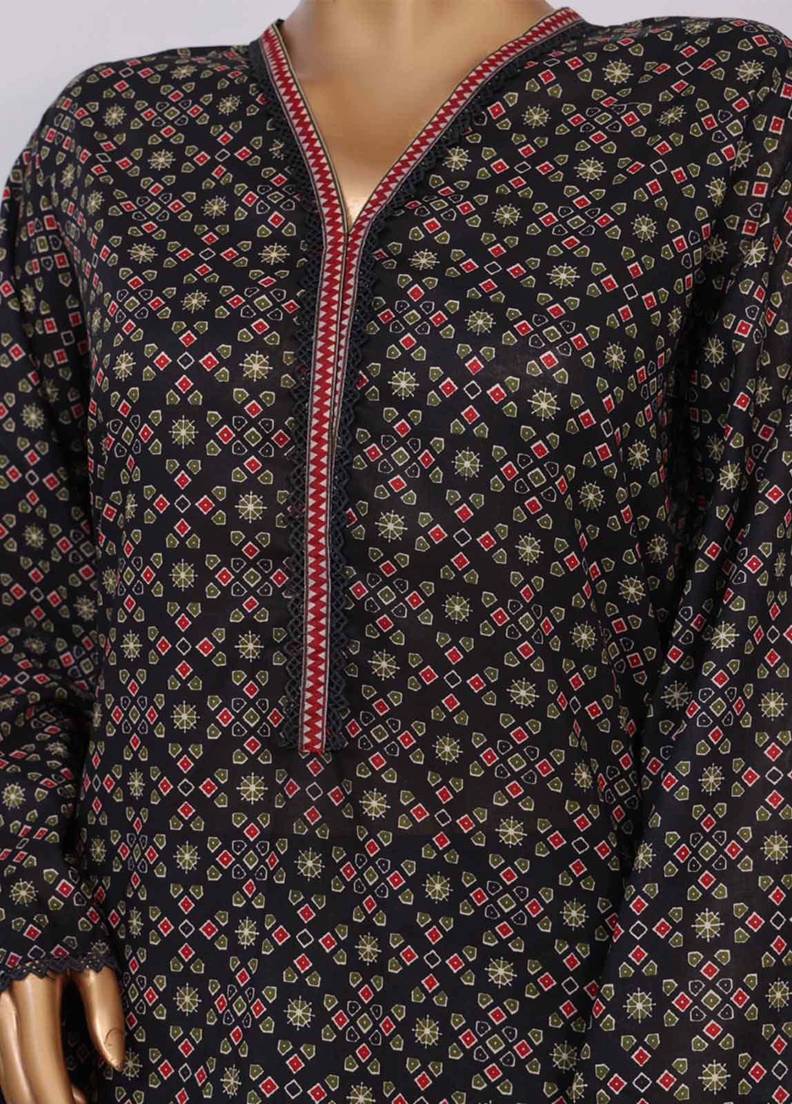 Bin Saeed Fabric - NSM-089- 3 Piece Printed Farshi Shalwar Suit