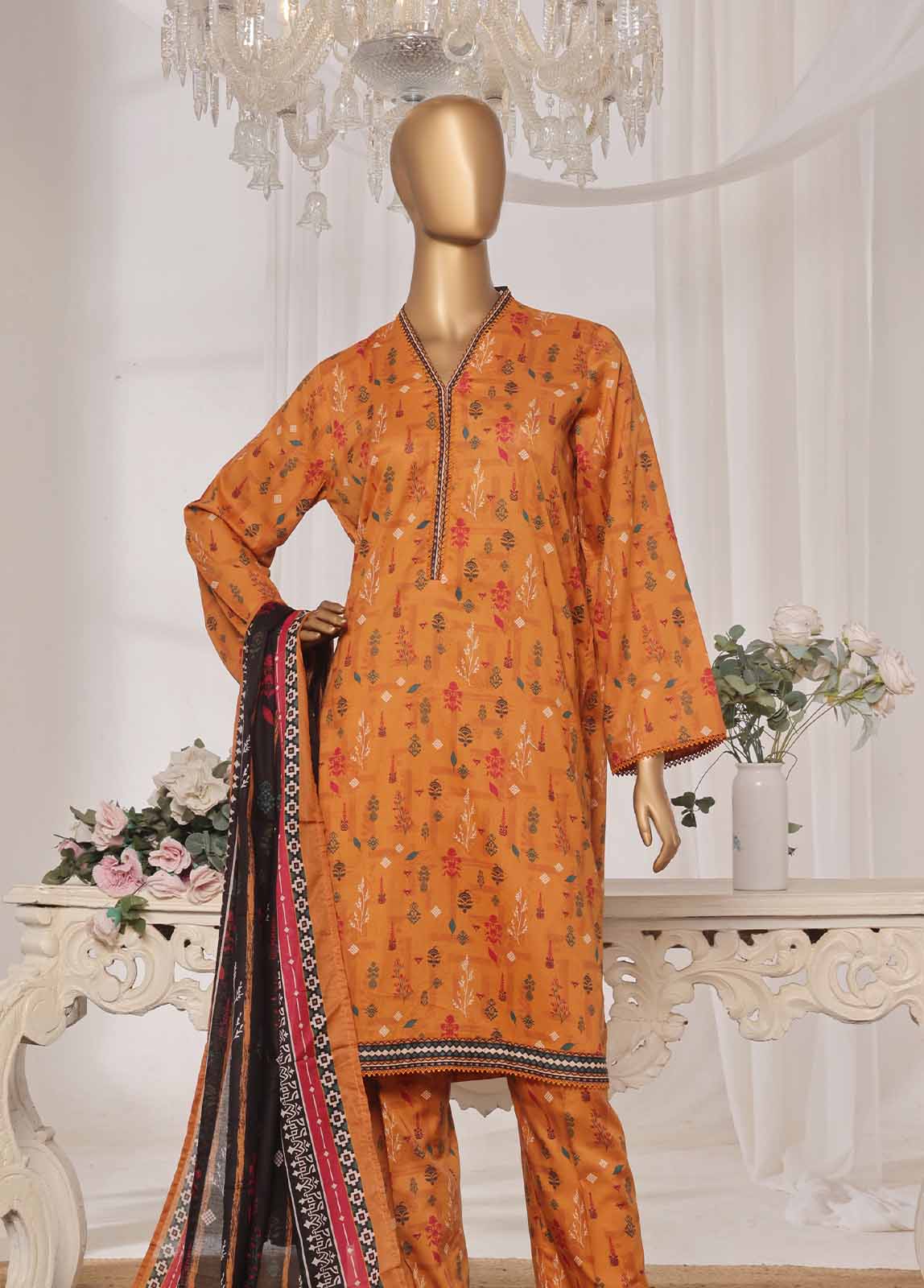 NSM-090-PR R1-4- 3 Piece Printed Stitched Suit