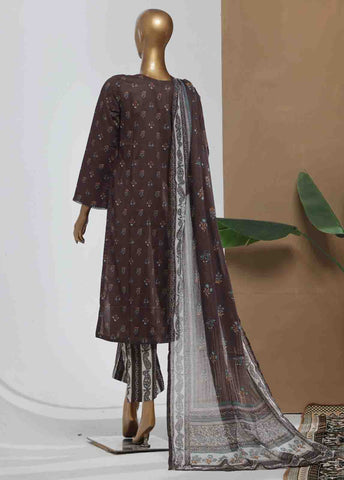 Bin Saeed Fabric - NSM-090- 3 Piece Printed Stitched Suit